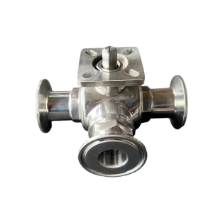 VAN BI 3 NGÃ CHỮ T INOX VI SINH CÓ ĐẾ NỐI CLAMP