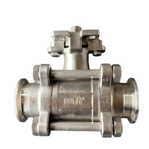 VAN BI 3 PC INOX VI SINH CÓ ĐẾ NỐI CLAMP